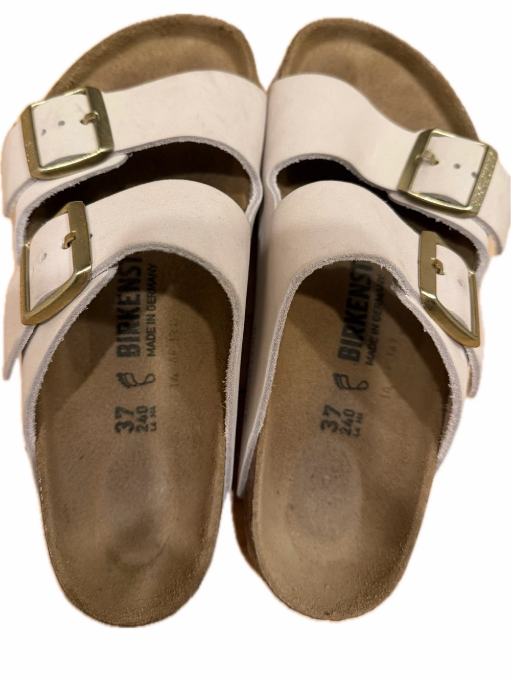 Birkenstock Women’s Antique White Arizona Double Buckle Sandals
